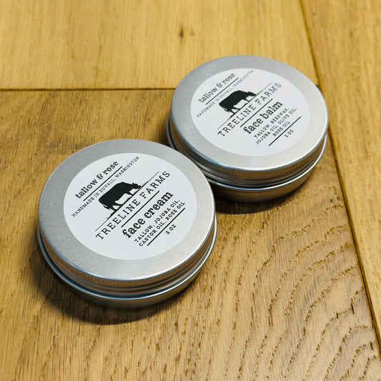 Tallow Face Cream + Face Balm | Rose | 2 oz Tins